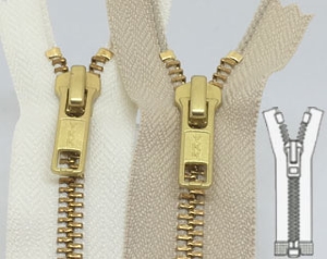 Zip 5 Brass open-end (Standard - 55cm - Black)
