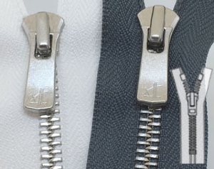 Zip 5 Excella© Nickel-plated closed-end (Standard - 12cm - Black)