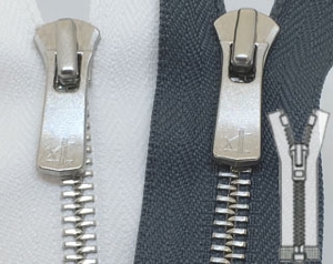 Zip 5 Excella© Nickel-plated open-end (Standard - 60cm - Black)