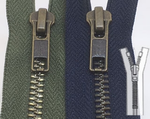 Zip 5 Bronze brass closed-end (Standard - 18cm - Black)