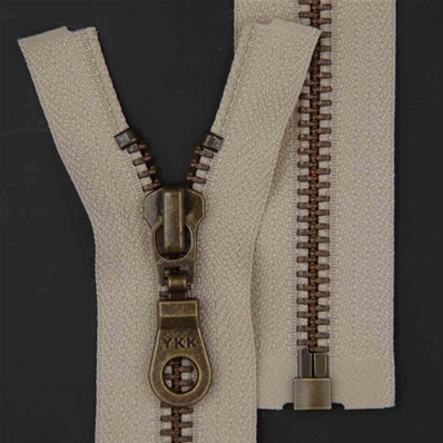 Zip 5 laiton bronze séparable (Poire - 40 cm - Beige)