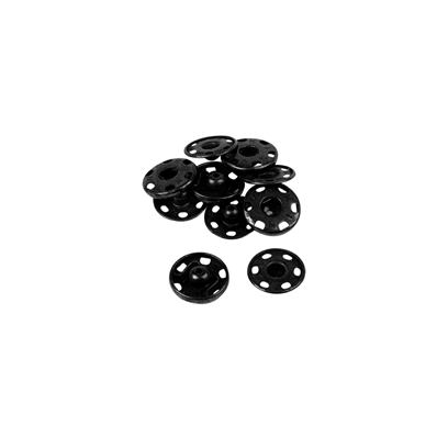 Press stud to be sewn on (13mm - Black - Steel)