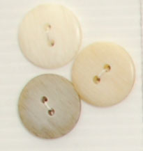 Bouton 2 trous (Plastique - Beige - 15 mm)