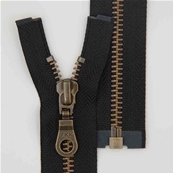 Zip 5 bronze Brass open-end (Pear - 65cm - Black)