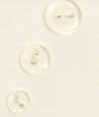 2-hole button (Plastic - Transparent - 15mm)