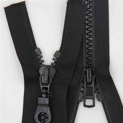 Zip 6 injecté séparable (Double curseur - 50 cm - Noir)