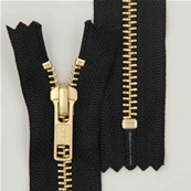Zip 5 Brass closed-end (Standard - 15cm - Black)
