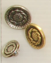 Shank button (Metal - Silvery rosette - 15mm)