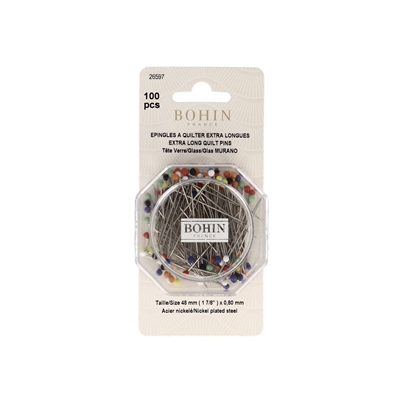 Extra thin glass head pin 48mm long x100