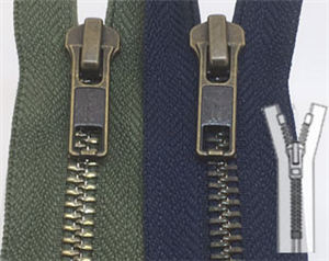 Zip 5 Bronze brass closed-end (Standard - 12cm - Black)