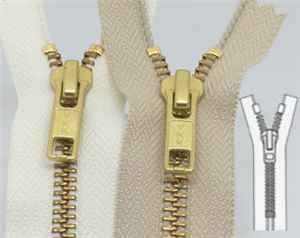Zip 5 Brass closed-end (Standard - 15cm - White)