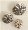 Shank button (Metal - Silvery flower - 18mm)