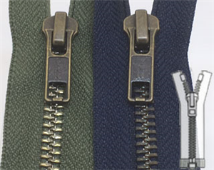 Zip 5 bronze Brass open-end (Pear - 65cm - Black)